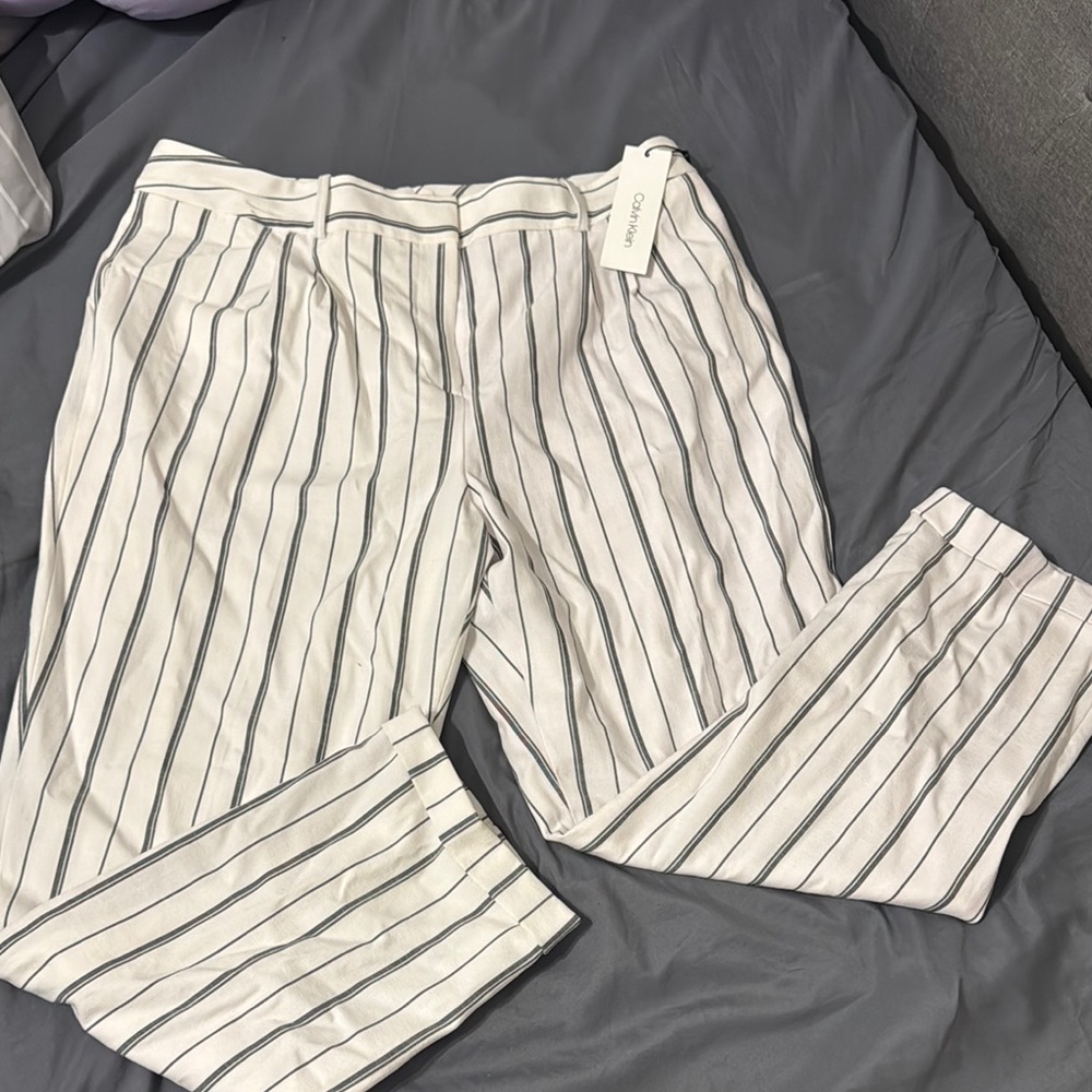 Striped White and Black Pants